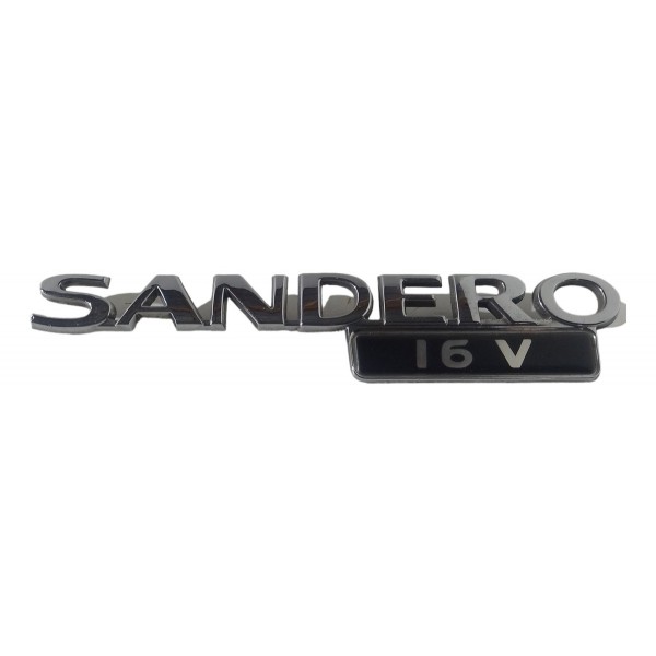 Emblema Letreiro Tampa Traseira Sandero 16v   Prata