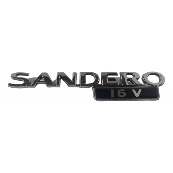 Emblema Letreiro Tampa Traseira Sandero 16v   Prata