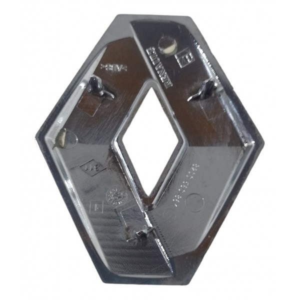 Emblema Símbolo Renault Tampa Traseira Sandero Logan Clio Prata