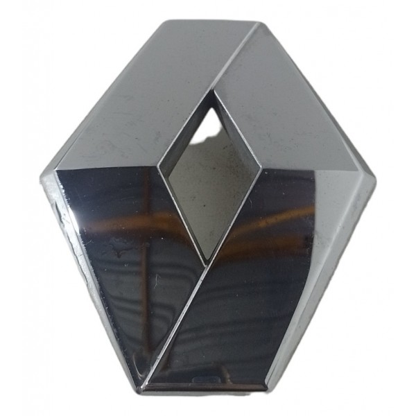 Emblema Símbolo Renault Tampa Traseira Sandero Logan Clio Prata