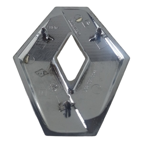 Emblema Símbolo Renault Tampa Traseira Sandero Logan Clio Prata