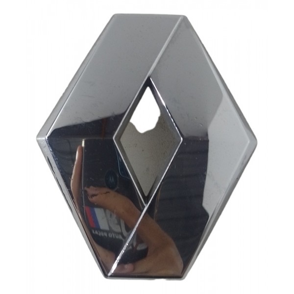 Emblema Símbolo Renault Tampa Traseira Sandero Logan Clio Prata