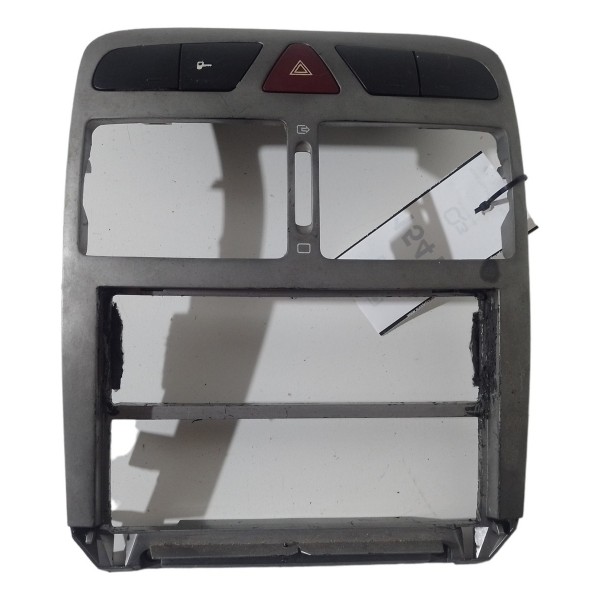 Moldura Painel Central Pisca Alerta Peugeot 307 Sw 2004 2005 Preto