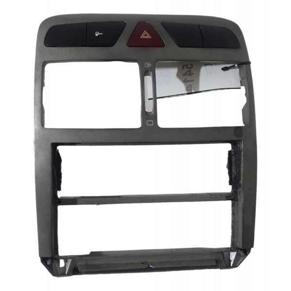 Moldura Painel Central Pisca Alerta Peugeot 307 Sw 2004 2005 Preto