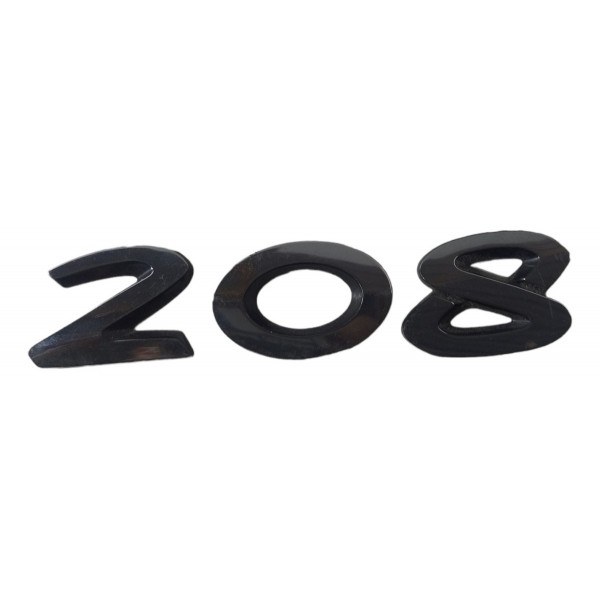 Emblema Letreiro 208 Traseiro Peugeot 208 2013 14 15 16 17  Prata