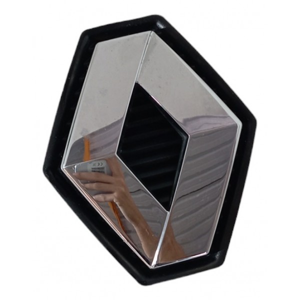 Emblema Grade Dianteira Símbolo Renault Sandero Megane 2012 Prata