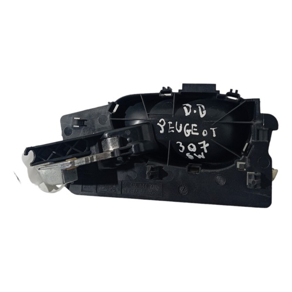 Maçaneta Interna Dianteira Direita Peugeot 307 Sw 2003 04 05 Preto Dianteira