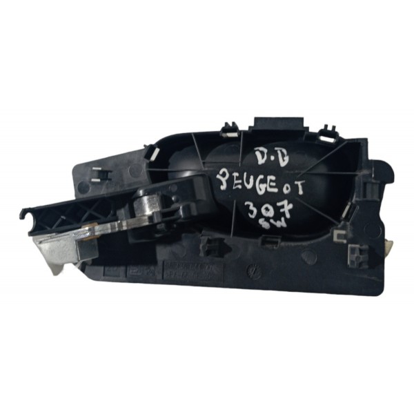 Maçaneta Interna Dianteira Direita Peugeot 307 Sw 2003 04 05 Preto Dianteira