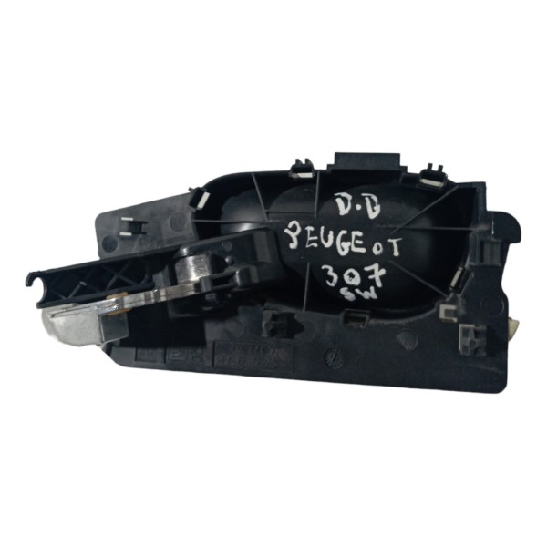 Maçaneta Interna Dianteira Direita Peugeot 307 Sw 2003 04 05 Preto Dianteira