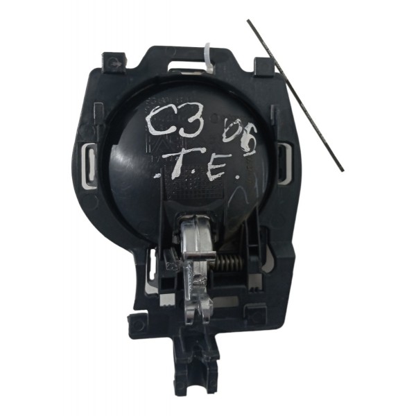 Maçaneta Interna Porta Traseira Esquerda Citroen C3 2006 07 Preto Traseira