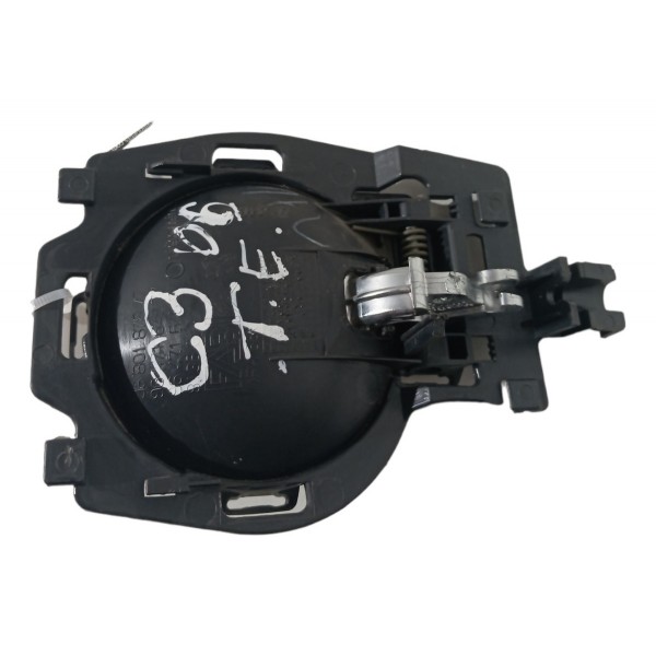 Maçaneta Interna Porta Traseira Esquerda Citroen C3 2006 07 Preto Traseira
