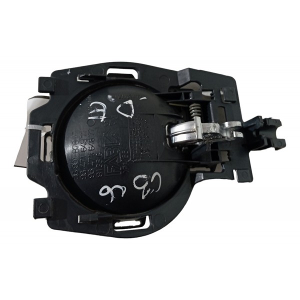 Maçaneta Interna Porta Dianteira Esquerda Citroen C3 2006 07 Preto Dianteira