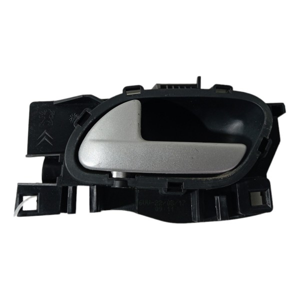 Maçaneta Interna Dianteira Esquerda Peugeot 2008 2017 2018 Preto Dianteira