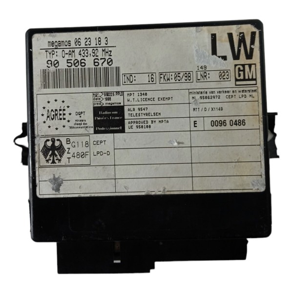 Módulo Central Alarme Conforto Chevrolet Vectra 2.0 16v 1998