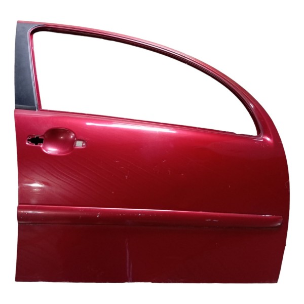 Porta Dianteira Direita Citroen C3 2007 2008 2009 2010 2011 Dianteira Direito Vermelho