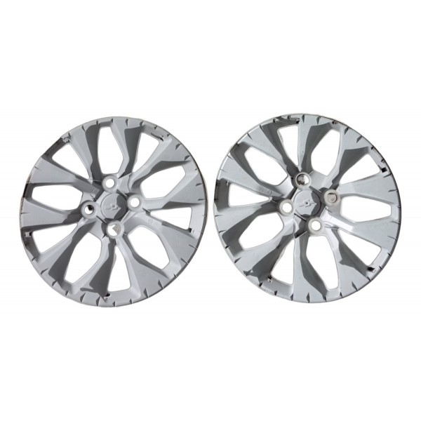 Par Calota Roda Aro 15 4x100 Original Chevrolet Onix 2018 19 Prata