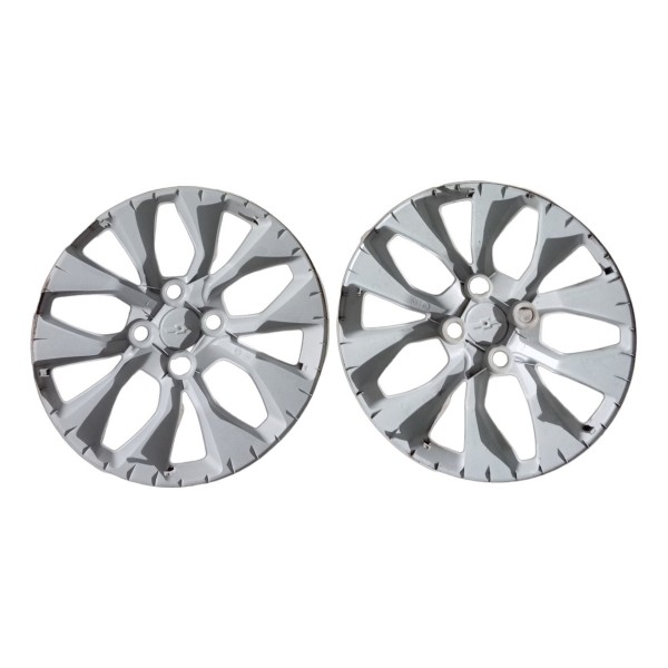 Par Calota Roda Aro 15 4x100 Original Chevrolet Onix 2018 19 Prata