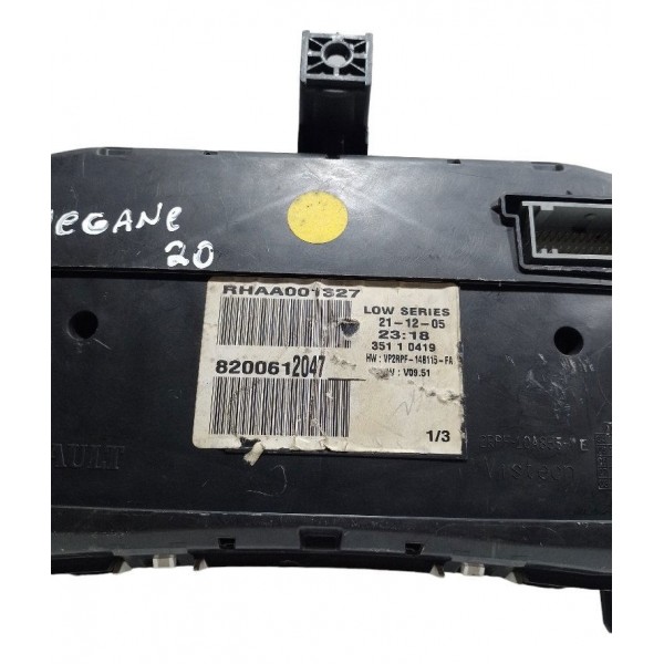 Painel Instrumento Renault Megane 2.0  Com Detalhes Preto