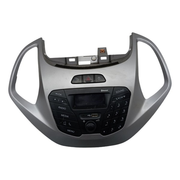 Moldura Radio Multimídia Alerta Trava Porta Ford Ka 1.0 2015 Preto