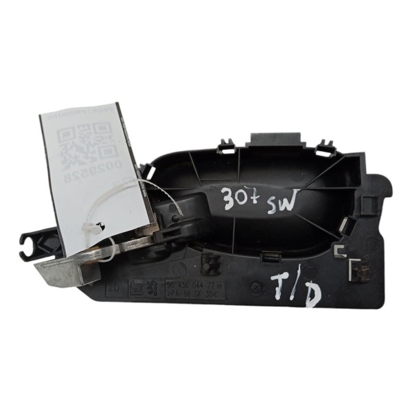 Maçaneta Interna Traseiro Direita Peugeot 307 Sw 2005 06 Preto Traseira