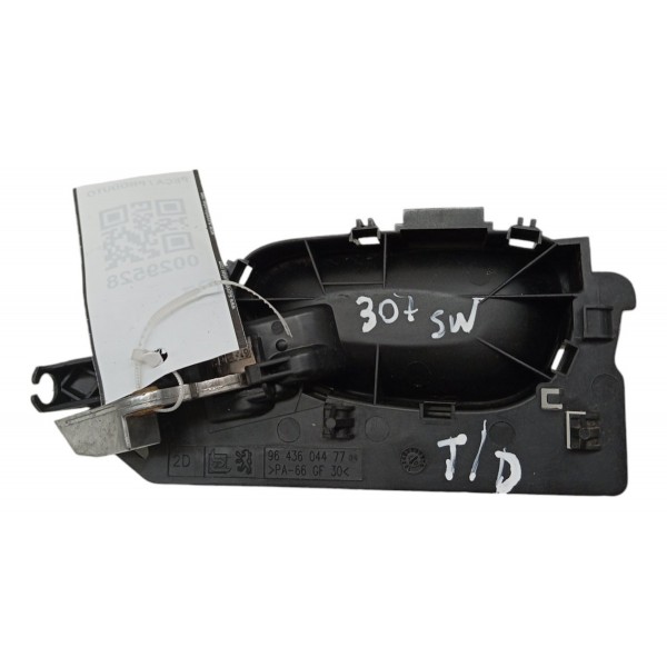 Maçaneta Interna Traseiro Direita Peugeot 307 Sw 2005 06 Preto Traseira