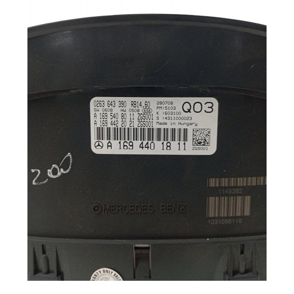 Painel Instrumentos Mercedes Benz B200 2008 2009 2010 2011 Preto