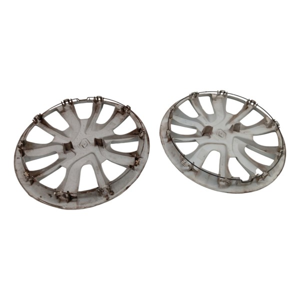 Par Calota Aro 15 Renault Sandero Logan 2015 2019 2020 2021 Cinza