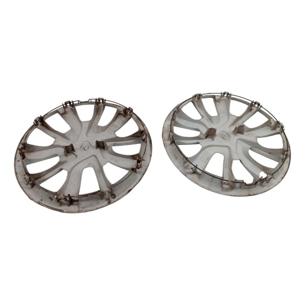 Par Calota Aro 15 Renault Sandero Logan 2015 2019 2020 2021 Cinza