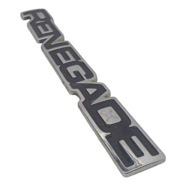 Emblema Simbolo Letreiro Porta Dianteira Jeep Renegade 2017 Prateado