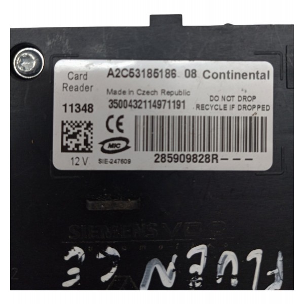 Modulo Leitor Cartão Renault Fluence 2010 2011 2012 2013