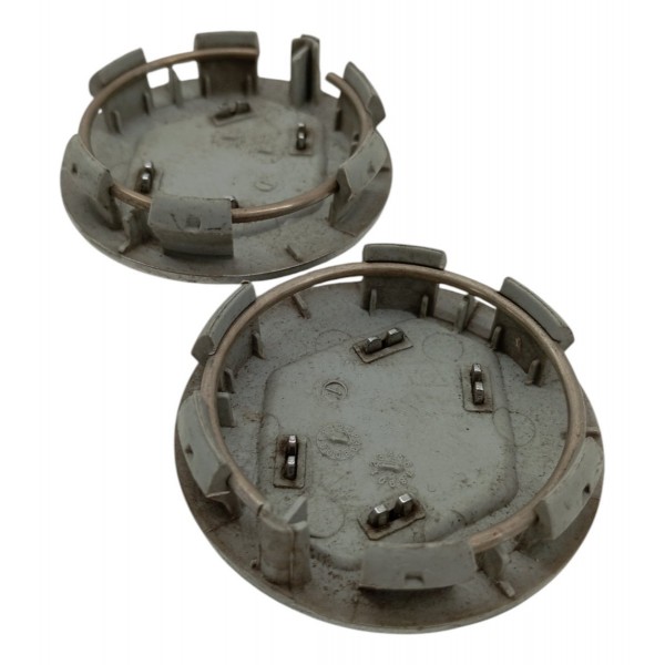 Par Tampa Miolo Calota Central Roda Renault Sandero 2012 Prateado