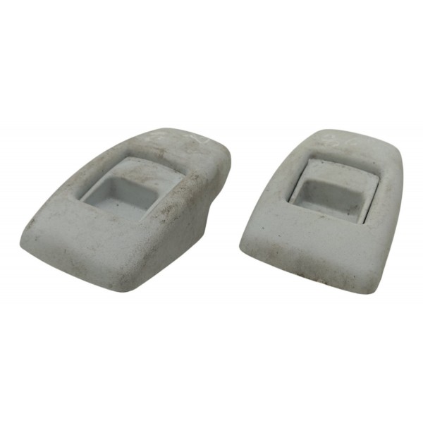 Par Acabamento Botão Ajuste Cinto Segurança Peugeot 208 2018 Branco