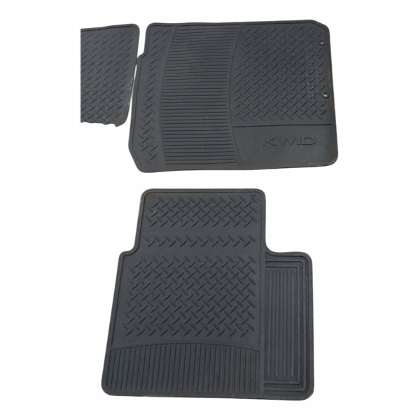 Kit Jogo Tapetes Renault Kwid 1.0 3cc 2017 2018 2019 2020 21 Preto