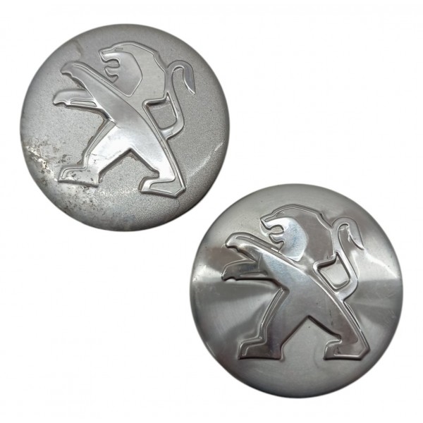 Par Tampa Emblema Roda Peugeot 208 308 408 3008 2014 2015 16