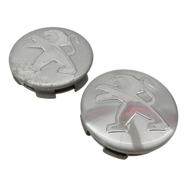 Par Tampa Emblema Roda Peugeot 208 308 408 3008 2014 2015 16