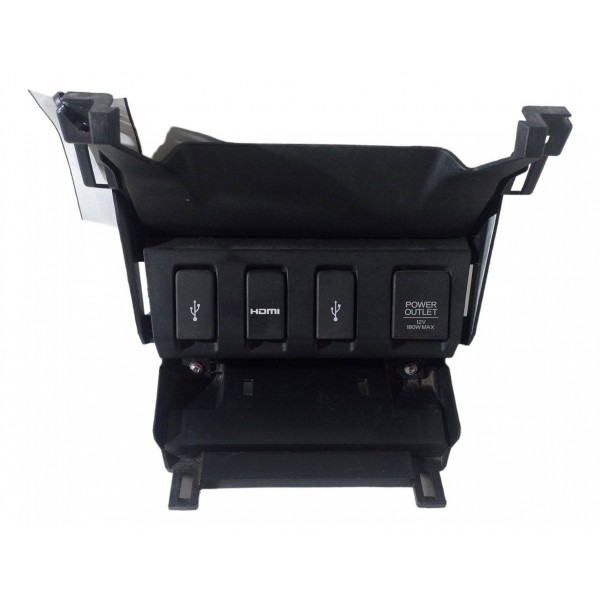 Moldura Painel Central Tomada 12v Usb Hdmi Honda Hrv 2016 17