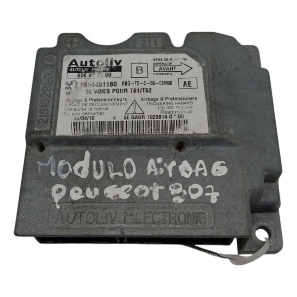 Módulo Airbag Impacto Colisão Acionado Peugeot 307 2007 2008