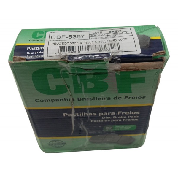 Pastilha Freio Dianteira Peugeot 307 1.6 16v 2000 2001 2002