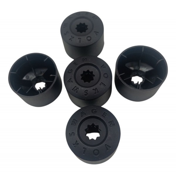 Kit 5 Capa Parafuso Roda 17 Volkswagen Jetta Fox Polo