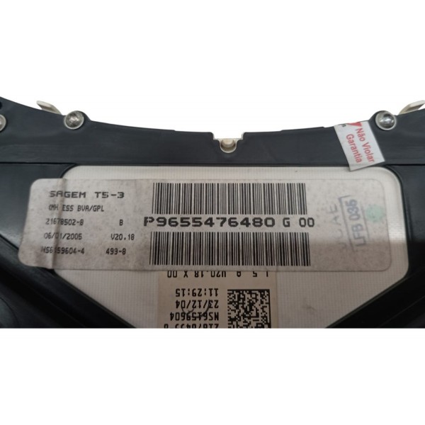 Painel Instrumento Peugeot 307 2005 Acrílico Arranhado - Preto