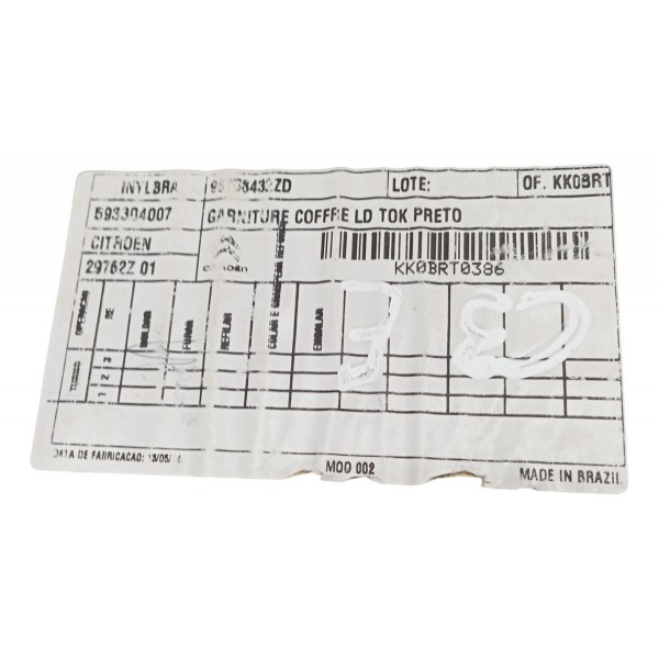 Forro Esquerdo Porta Malas Citroen C3 2014 2015