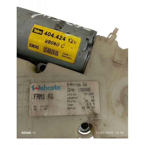 Motor Cortina Teto Panorâmico Peugeot 307 Sw 2004 2005