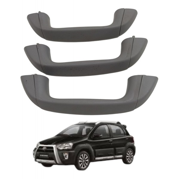 Kit 3 Alça Teto Pqp Toyota Etios 2015 2016