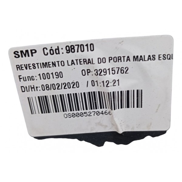 Acabamento Esquerdo Porta Malas Renault Captur 2020 2021