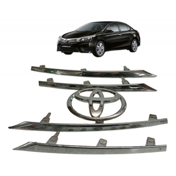 Kit Friso Emblema Cromado Dianteiro Toyota Corolla 1.8 2017