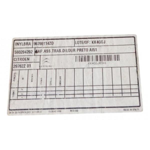 Carpete Assoalho Traseiro Citroen C3 2015 2016