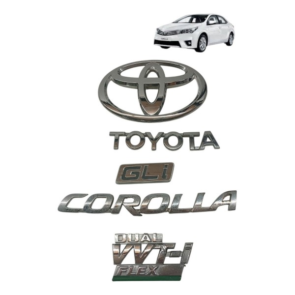 Kit Emblema Tampa Traseira Toyota Corolla 2016 2017