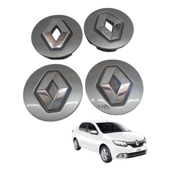 Kit 4 Calotinha Roda Renault Logan 2016 2017