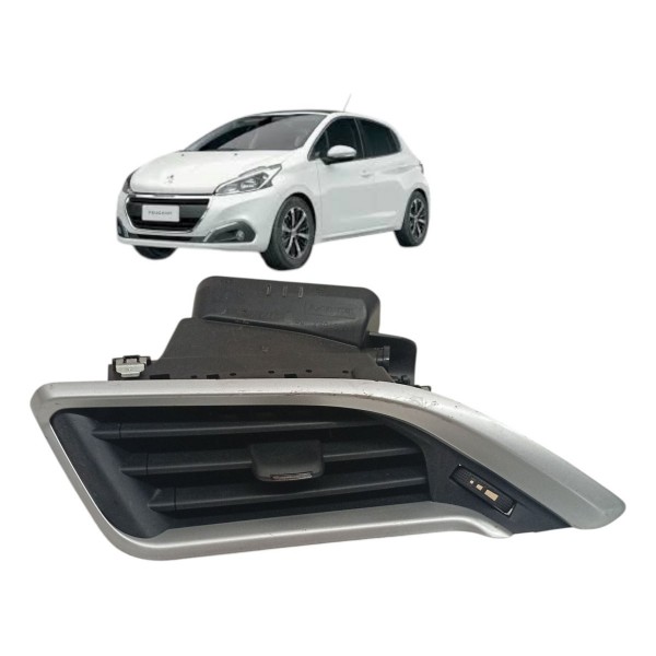 Difusor Ar Esquerdo Friso Prata Peugeot 208 2019