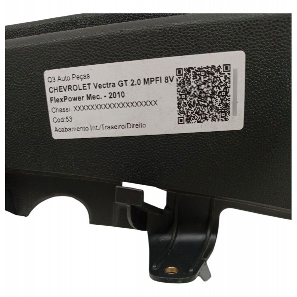 Moldura Tampão Bagagito Traseiro Direito Vectra 2009 Detalhe